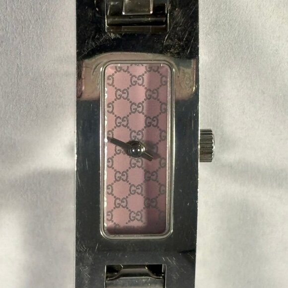 GUCCI 3900L Pink G-LINK Women's Quartz Analog Stainless Bracelet Watch - Picture 1 of 5